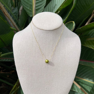 Floating Pistachio Tahitian Pearl Necklace