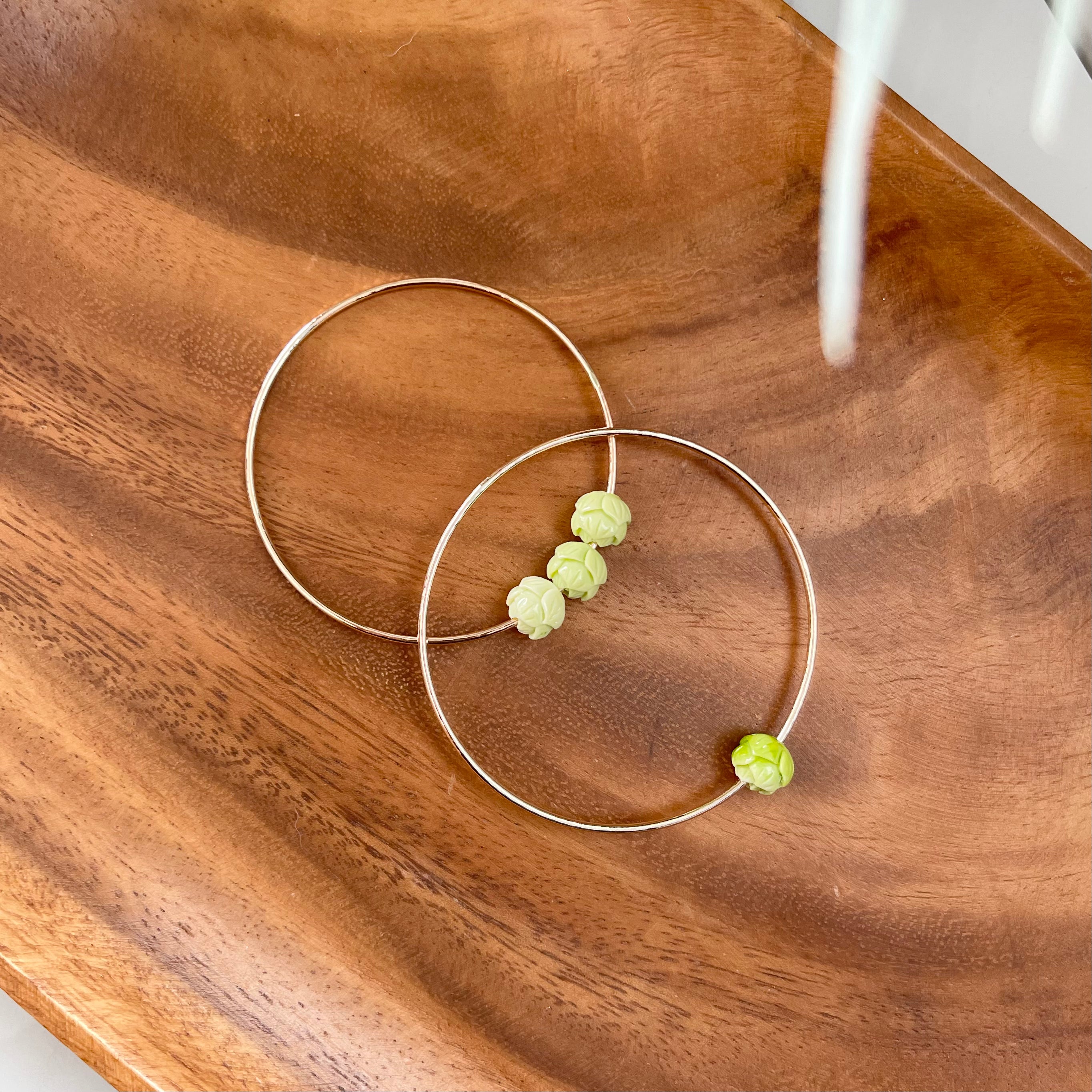 Bangle with Green Rose (Priced Individually)