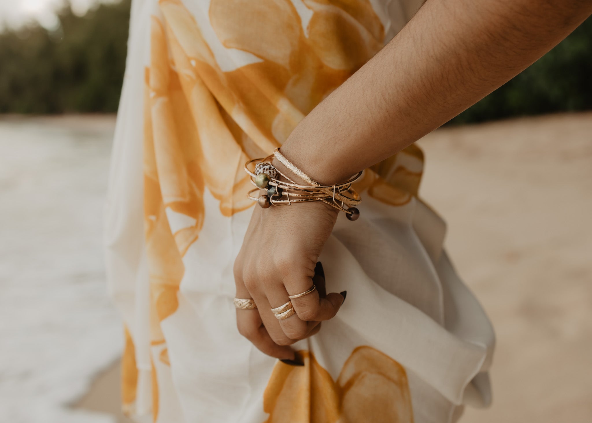 Bangle with Pistachio Tahitian Pearl (Priced Individually)