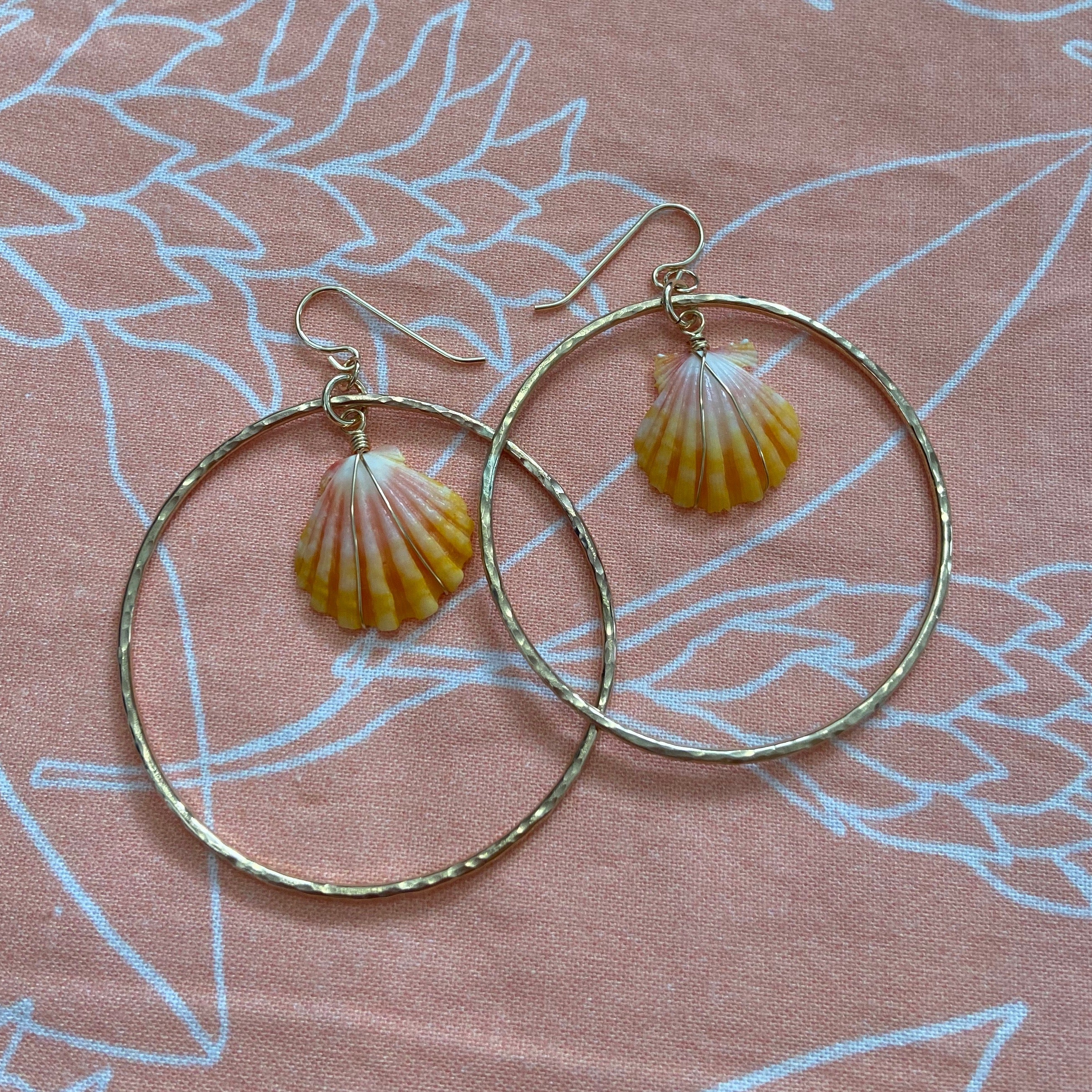 Classic Sunrise Shell Hoops