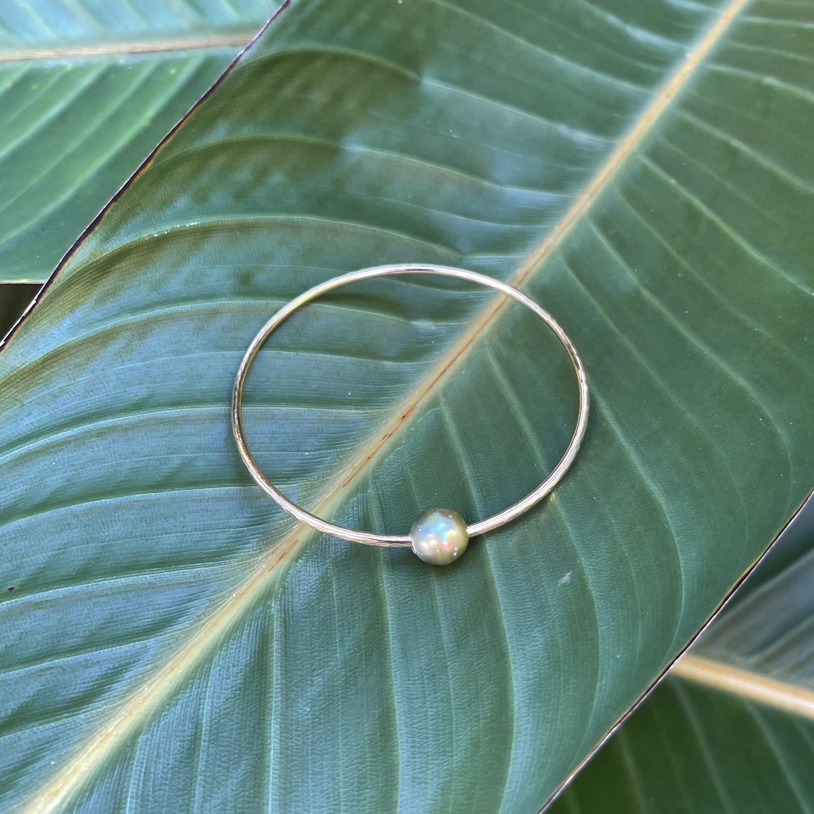 Bangle with Pistachio Tahitian Pearl (Priced Individually)