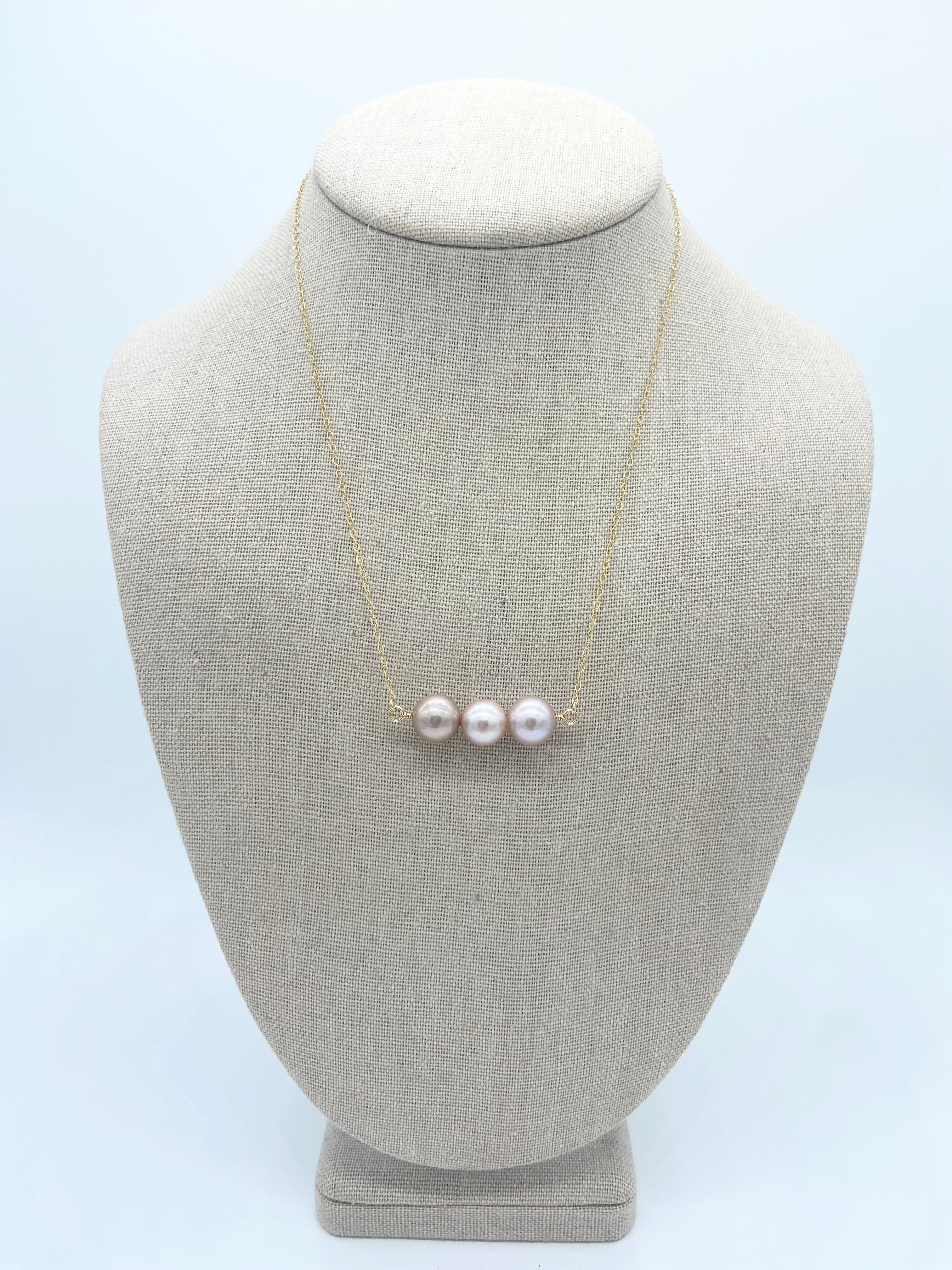 Eye-Pinned Triple Edison Pearl Necklace