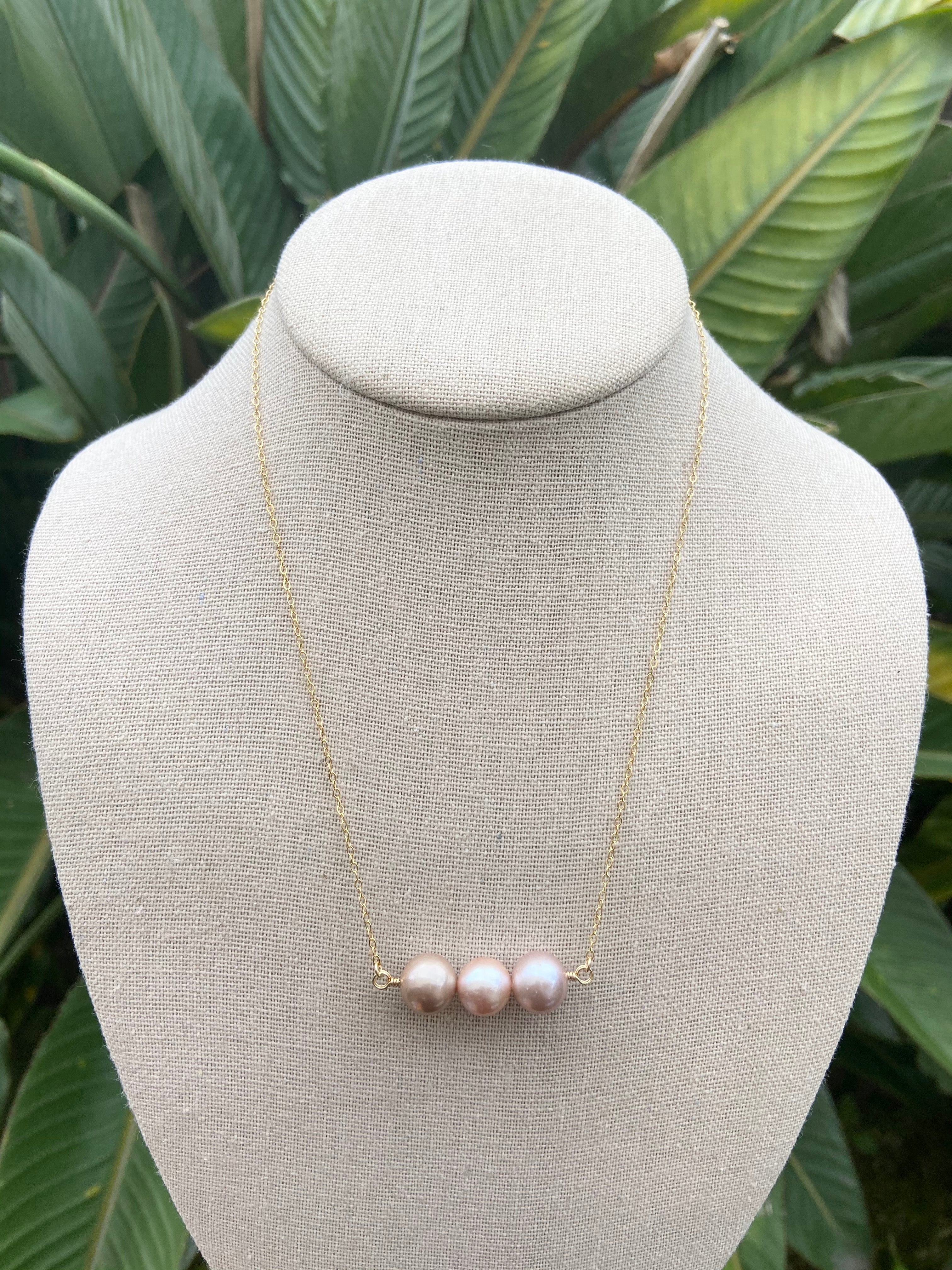 Eye-Pinned Triple Edison Pearl Necklace