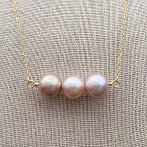 Eye-Pinned Triple Edison Pearl Necklace