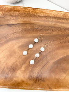 Coin Pearl Drop Earrings